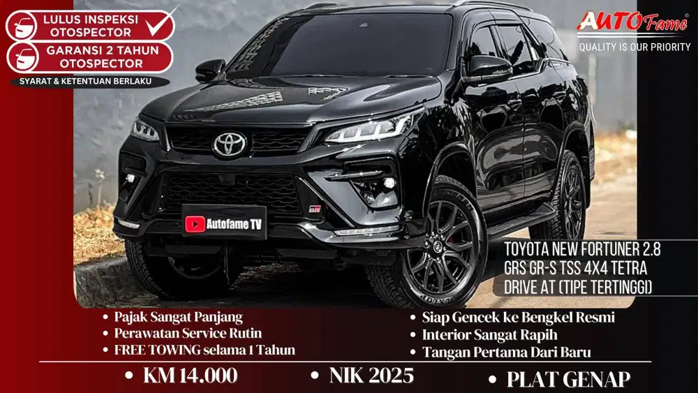 Toyota New Fortuner 2.8 GRS GR-S TSS 4X4 Tetra Drive AT (Tipe Tertingg