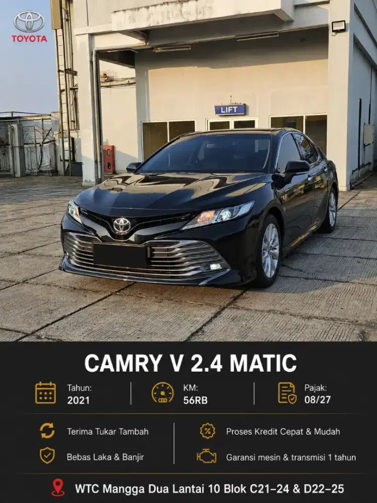 CAMRY V 2.5 MATIC TAHUN 2021 KM50RBAN