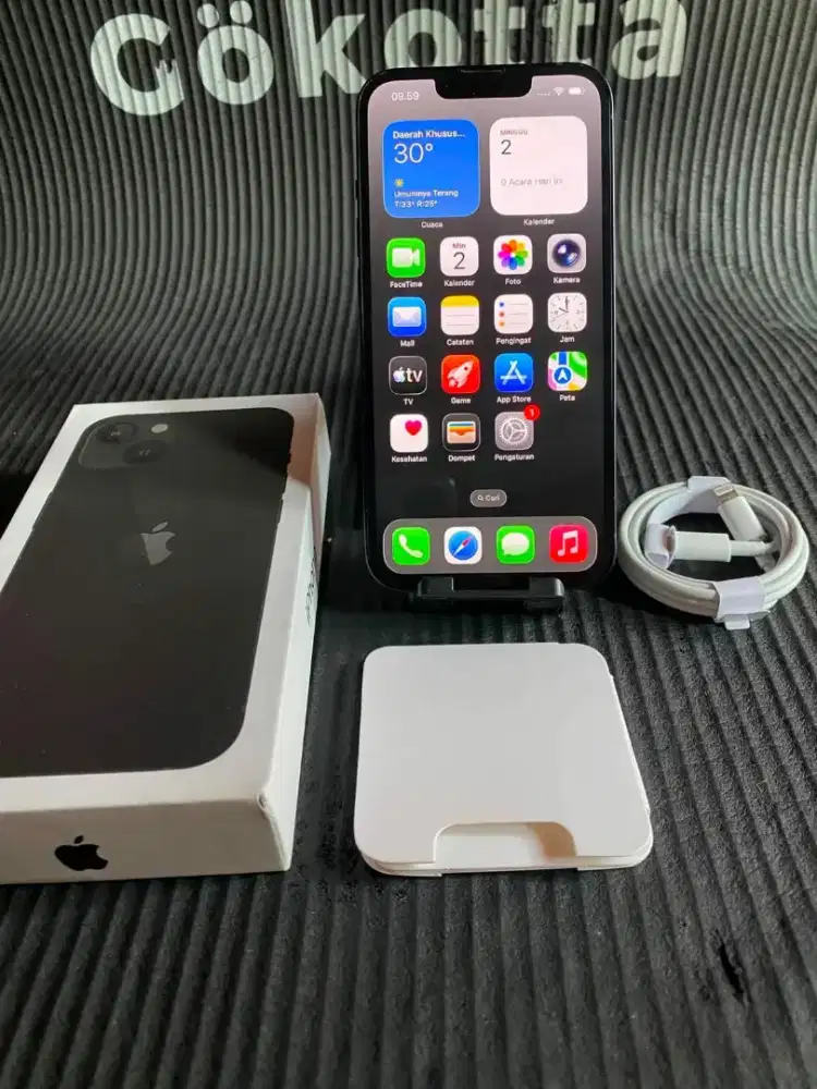 Iphone 13 128gb black   inter all operator fullset mulus no minus