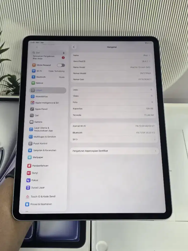 Ipad air m3 128gb ibox lengkap