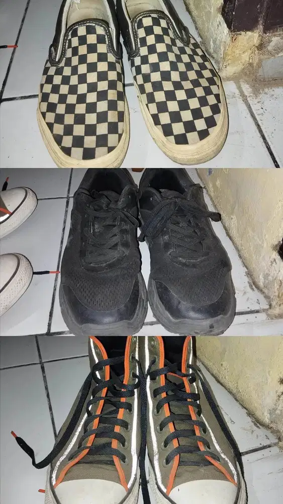 Dijual Sepatu Converse, Astec, dan Vans Slip On Size 43