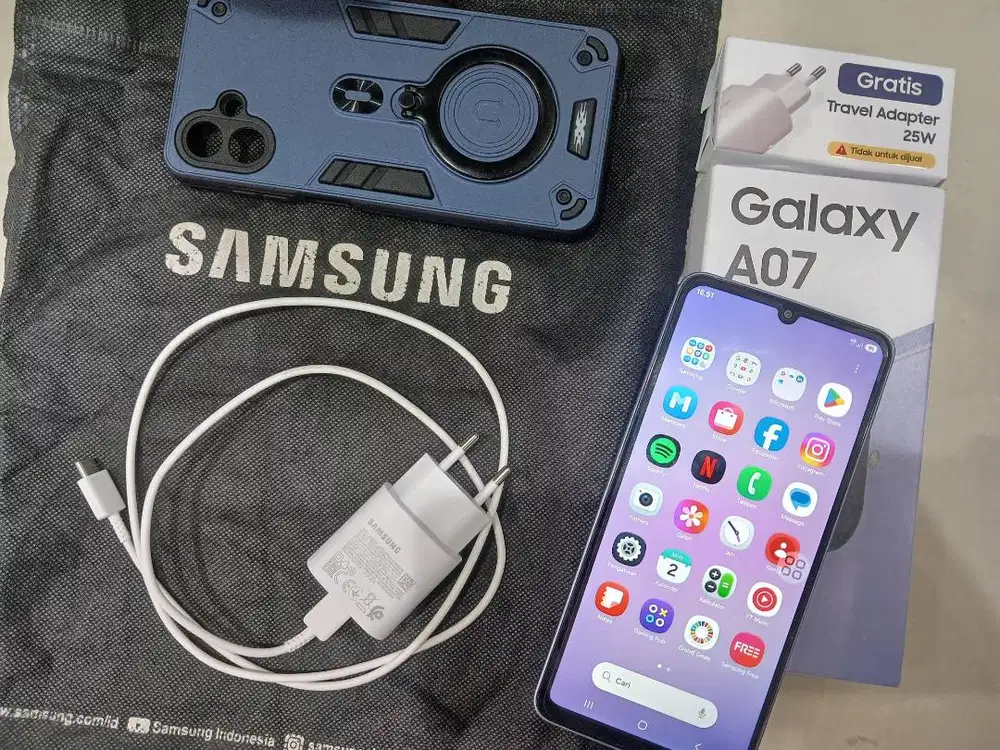 Samsung A07 Light Violet 4/64 cewek, resmi, baru seminggu, BU + Bonus