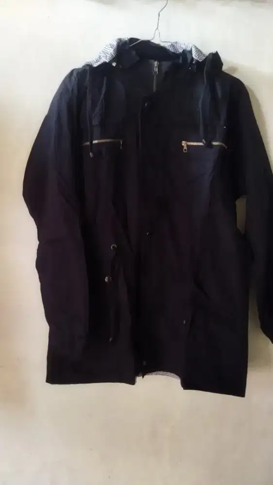 Jaket Parka Hitam Big Size XXL Baru - Hoodie Lepas Pasang Premium