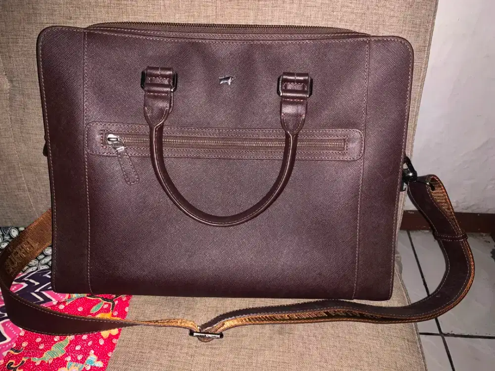 Braun buffel original executive briefcase leather brown like new