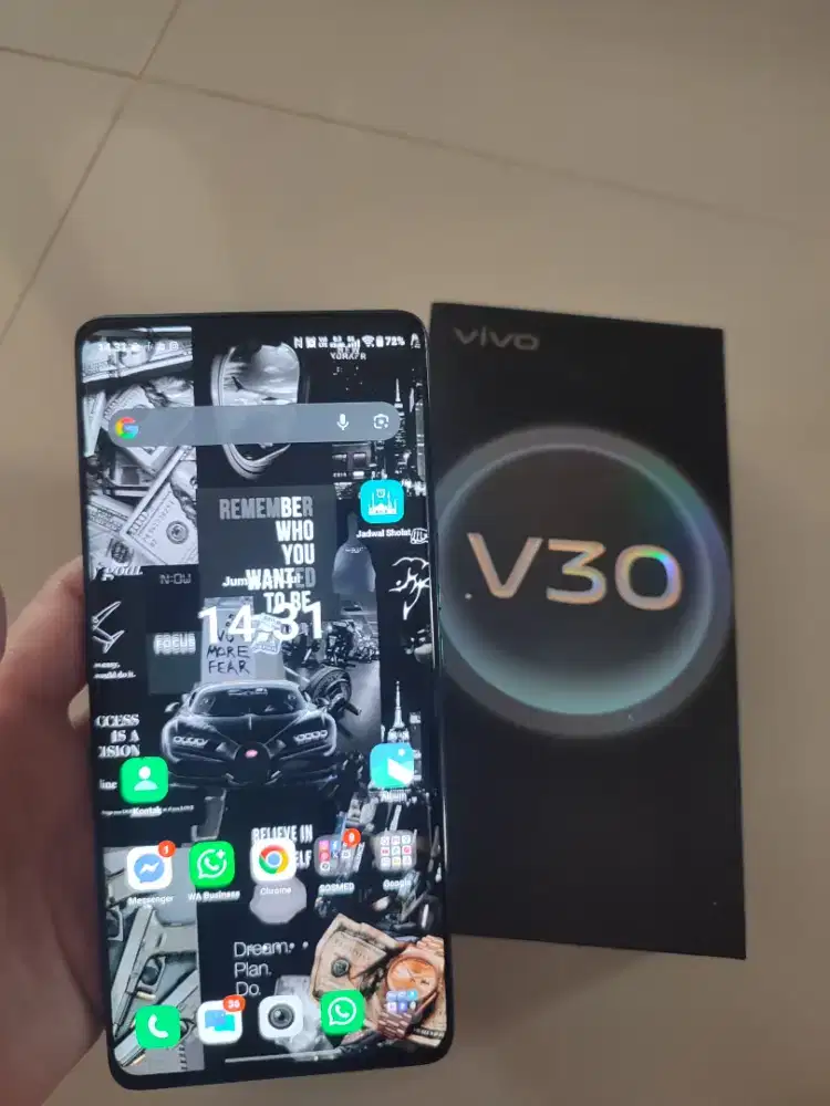Vivo v30 lengkap ram 8+8/256
