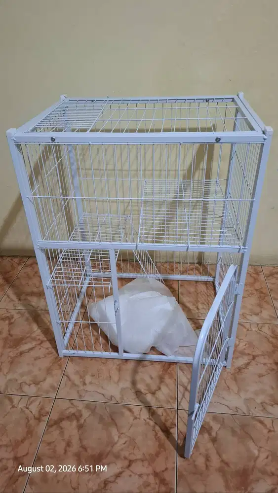 For sale kandang kucing 2 tingkat ukuran 80x62x48