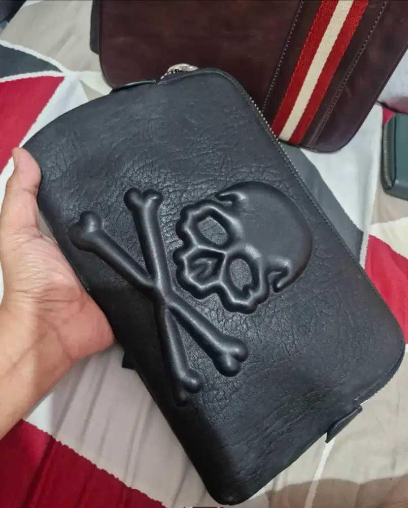 Preloved clutch PP kulit asli, furing sdh embos mulus