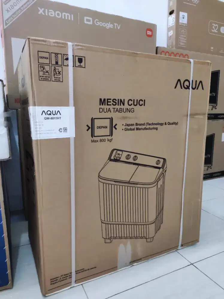 Mesin cuci 8kg 2tbung aqua