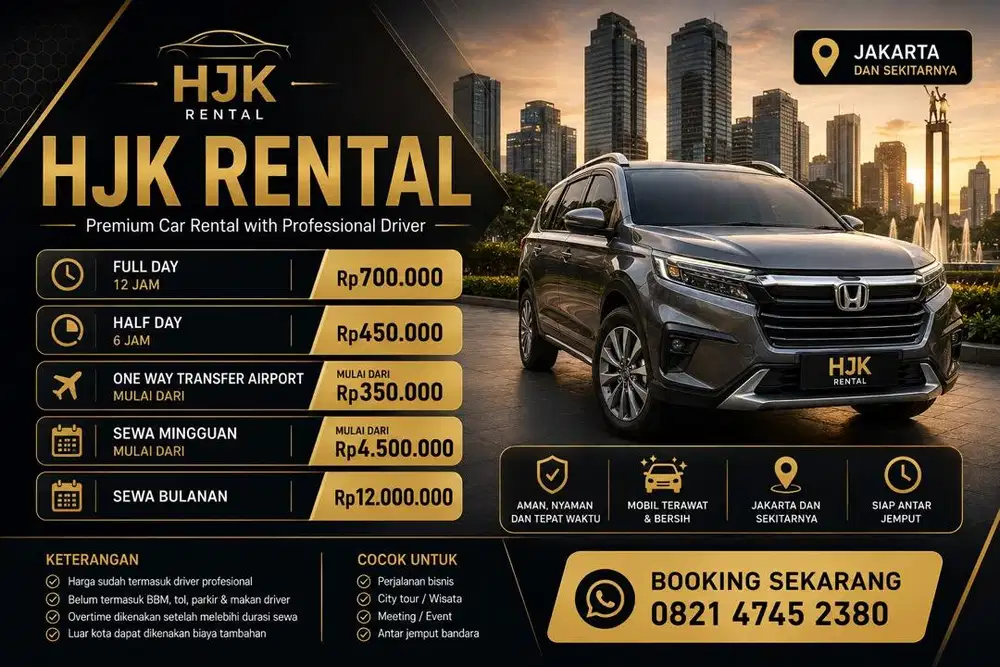Rental Mobil + Driver Professional JABODETABEK