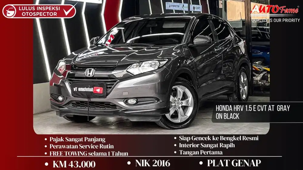 KM43RB Honda HRV 1.5 E CVT AT NIK 2016 Gray On Black Tgn 1 Dr Br