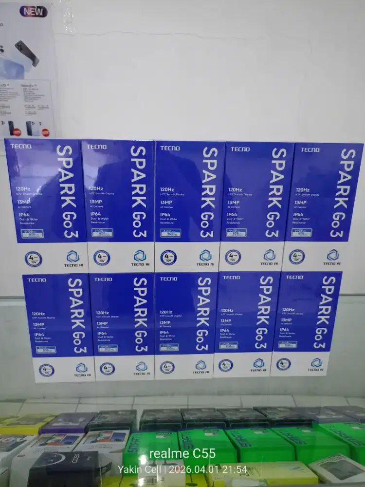 Tecno Spark Go 3 4+4/64 GB Unisoc T7250 Layar 120Hz Garansi Resmi
