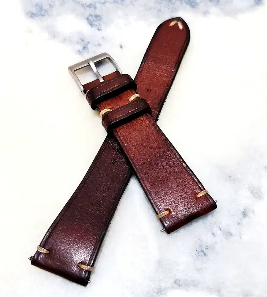 Strap Jam Tangan Kulit Horween Dublin Ori Single Layer English Tan