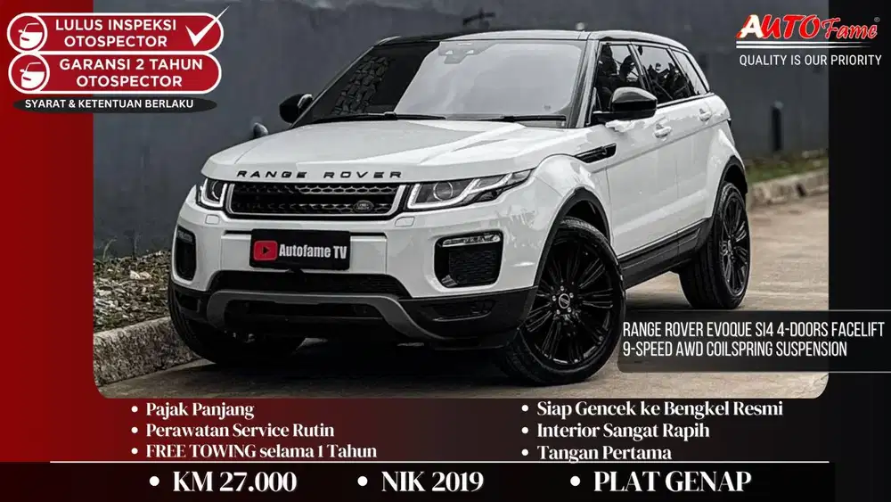 Range Rover Evoque Si4 4-Doors Facelift 9-Speed AWD NIK 2019