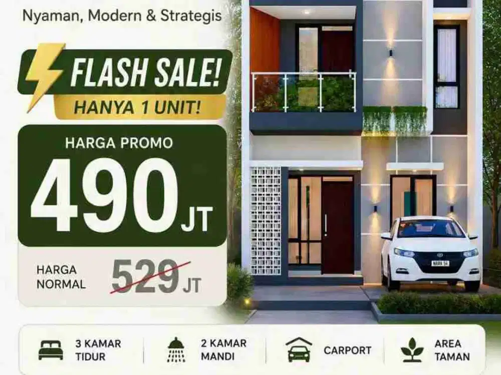 Dijual Rumah 2 Lantai Dekat Tol Cileunyi Bandung