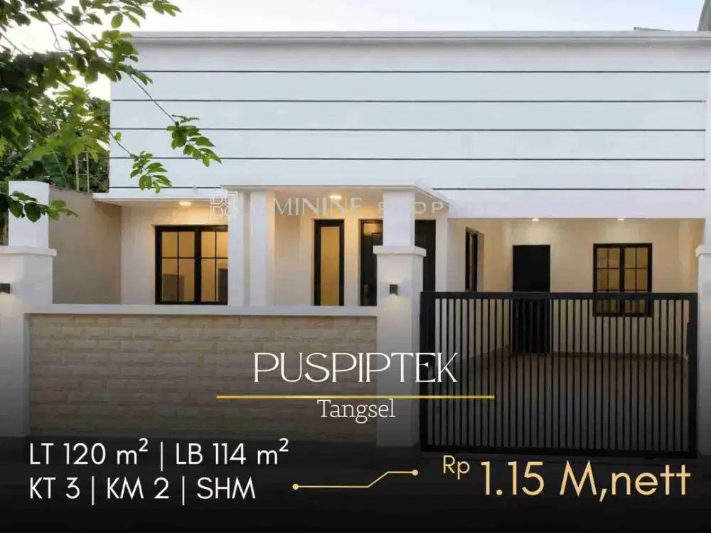 DIJUAL RUMAH BARU RENOVASI DI PUSPITEK, TANGERANG SELATAN