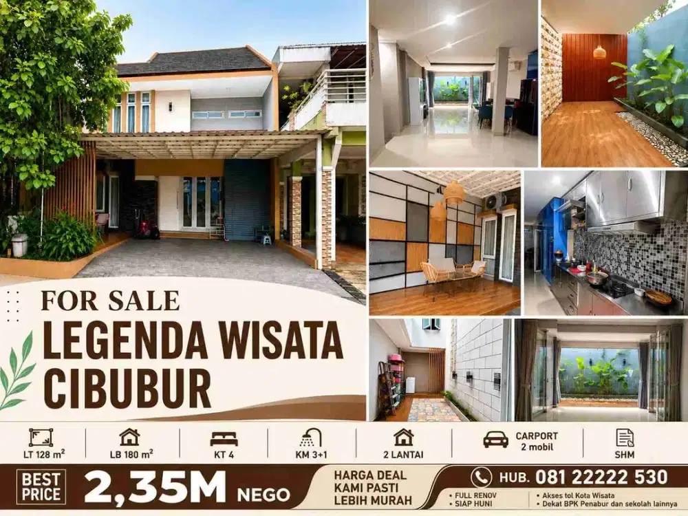 For Sale nice home at Legenda wisata Cibubur , cozy and aesthetic house