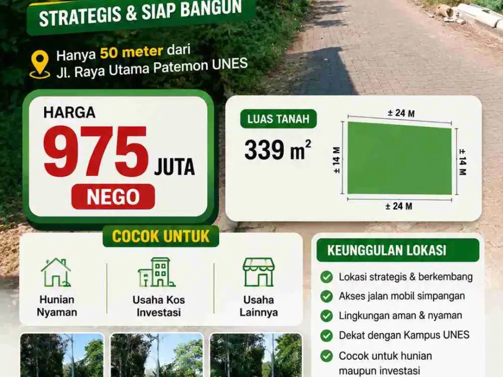 tanah murah cocok untuk investasi di patemon gunungpati
