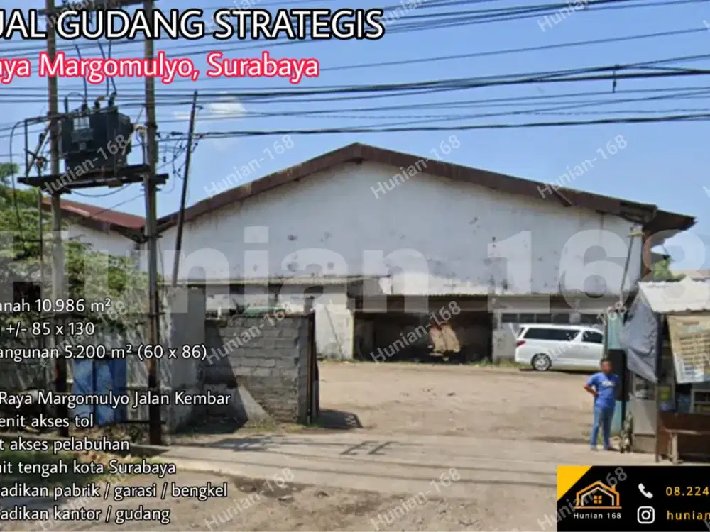 Jual Gudang Jalan Raya Margomulyo Tanjungsari Sukomanunggal Manukan Permai Indah Jaya Angtropolis Suri Mulia Kalianak Tambak Langon Osowilangun Kalianak Greges Jaya Surabaya Barat Utara Perak Kalimas Gresik