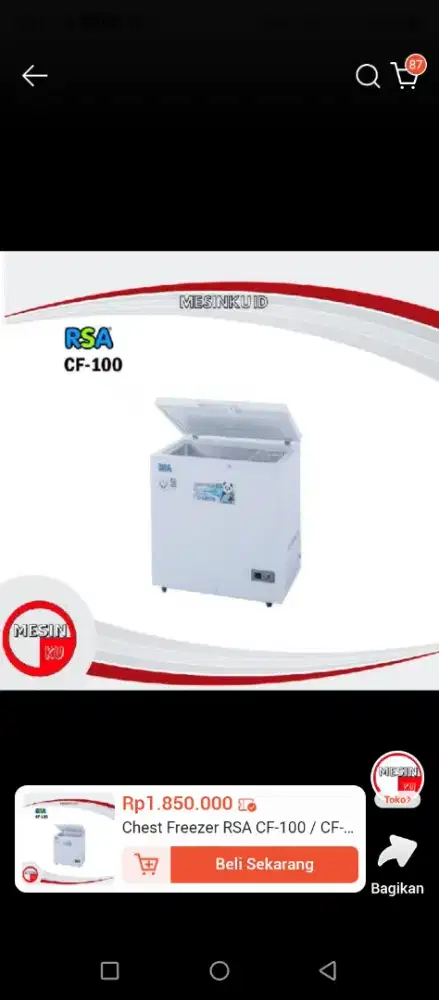 Dijual Freezer RSA