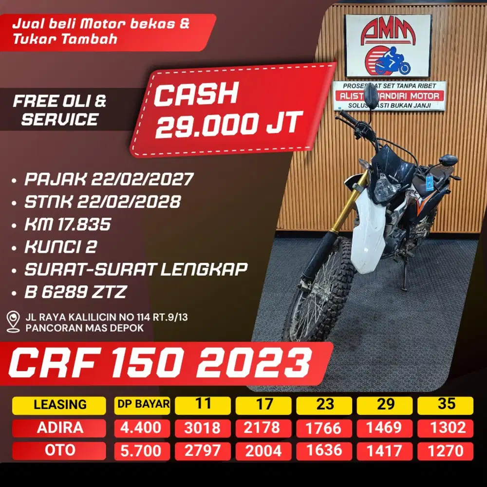 CRF 150 2023 PAJAK HIDUP KUNCI 2 SHOPEE KREDIVO CASH / KREDIT ALISTA