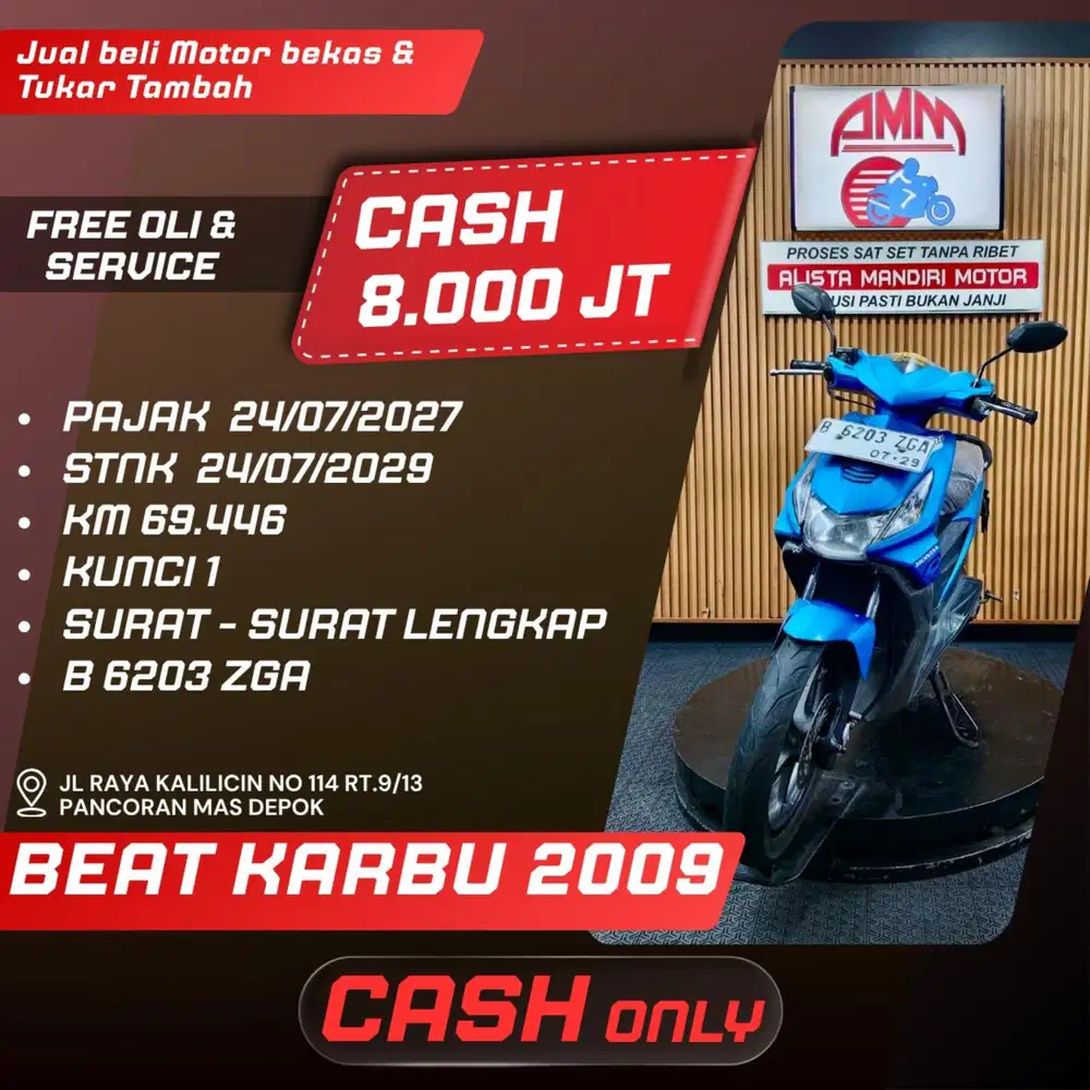 BEAT KARBU 2009 PAJAK HIDUP CASH ONLY ALISTA