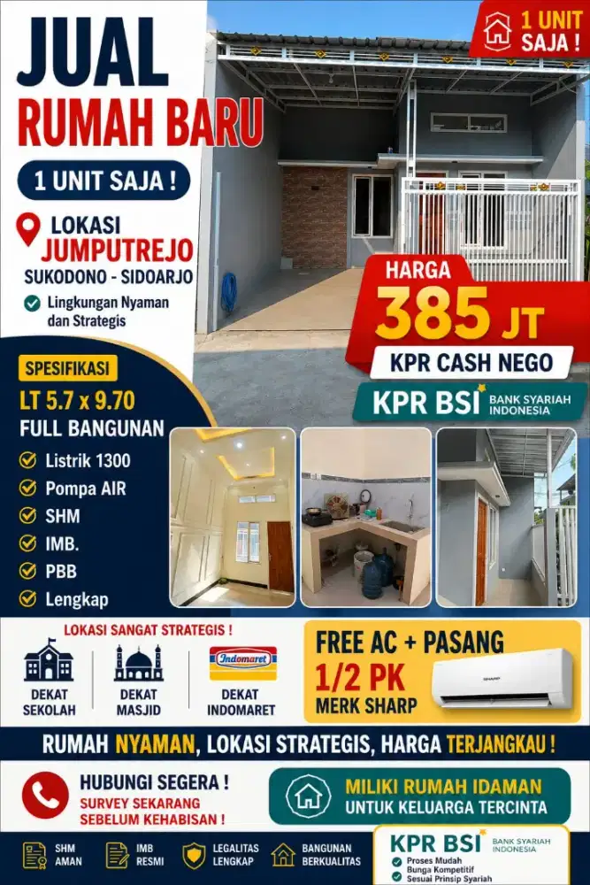 Dijual Rumah Murah Baru Selesai Bangun