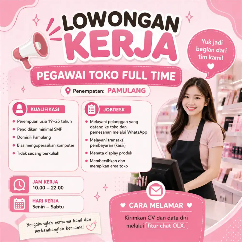Dibutuhkan Pegawai Toko