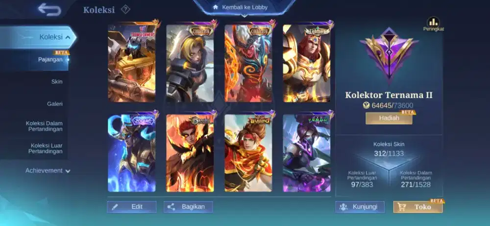 Jual Akun ML Hero Lengkap