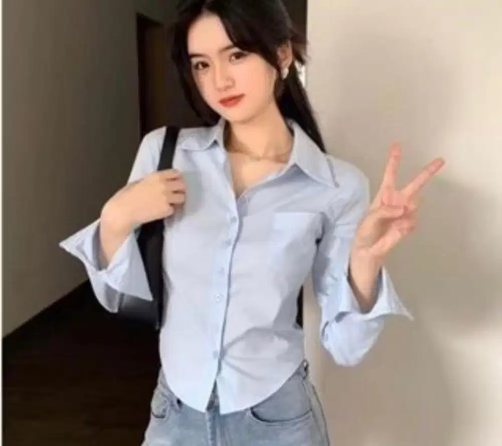 Kemeja slimfit pres body wanita