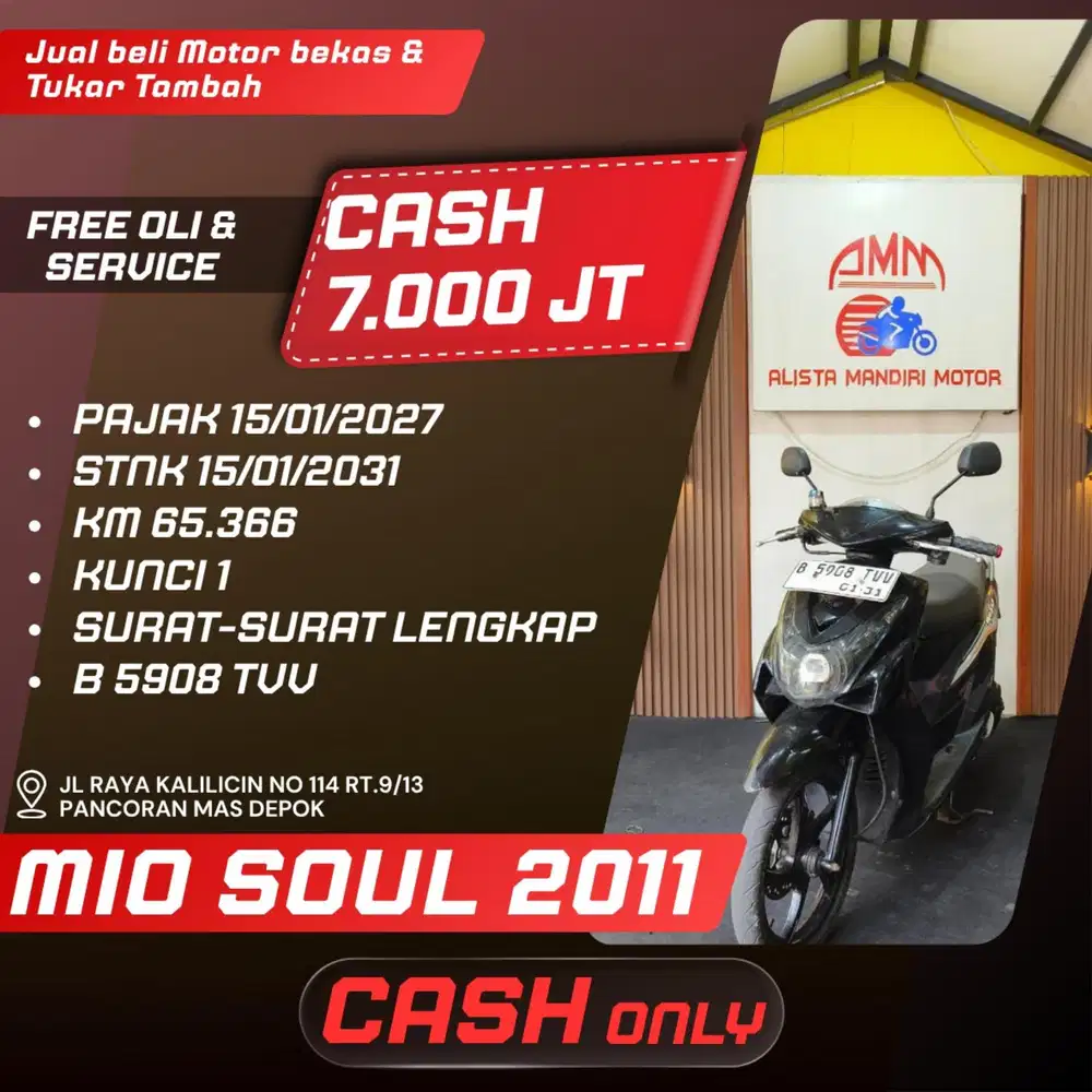MIO SOUL 2011 PAJAK HIDUP SPAYLATER KREDIVO INDODANA CASH ONLY ALISTA