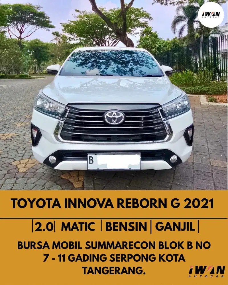 2021 TOYOTA INNOVA REBORN G 2.0 BENSIN AT
