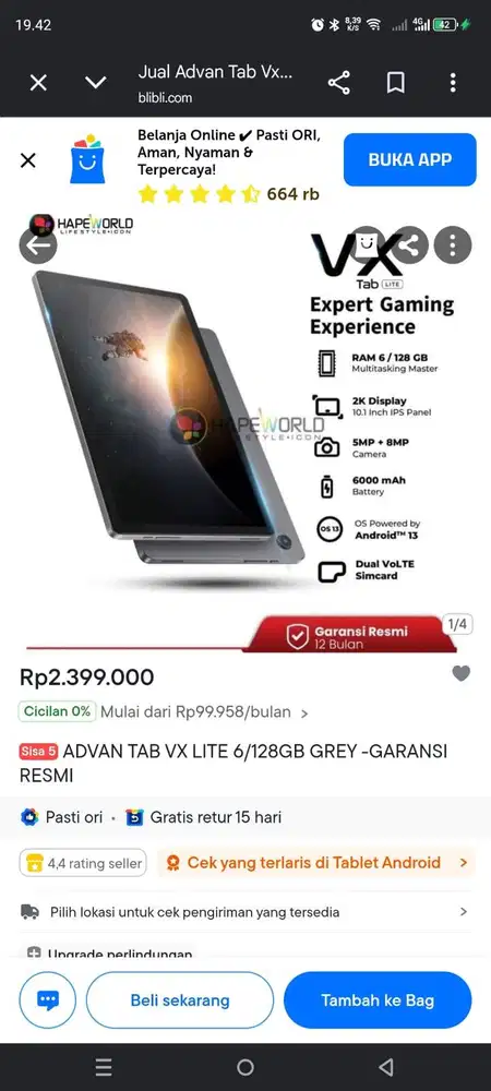 Advan VX tab Lite