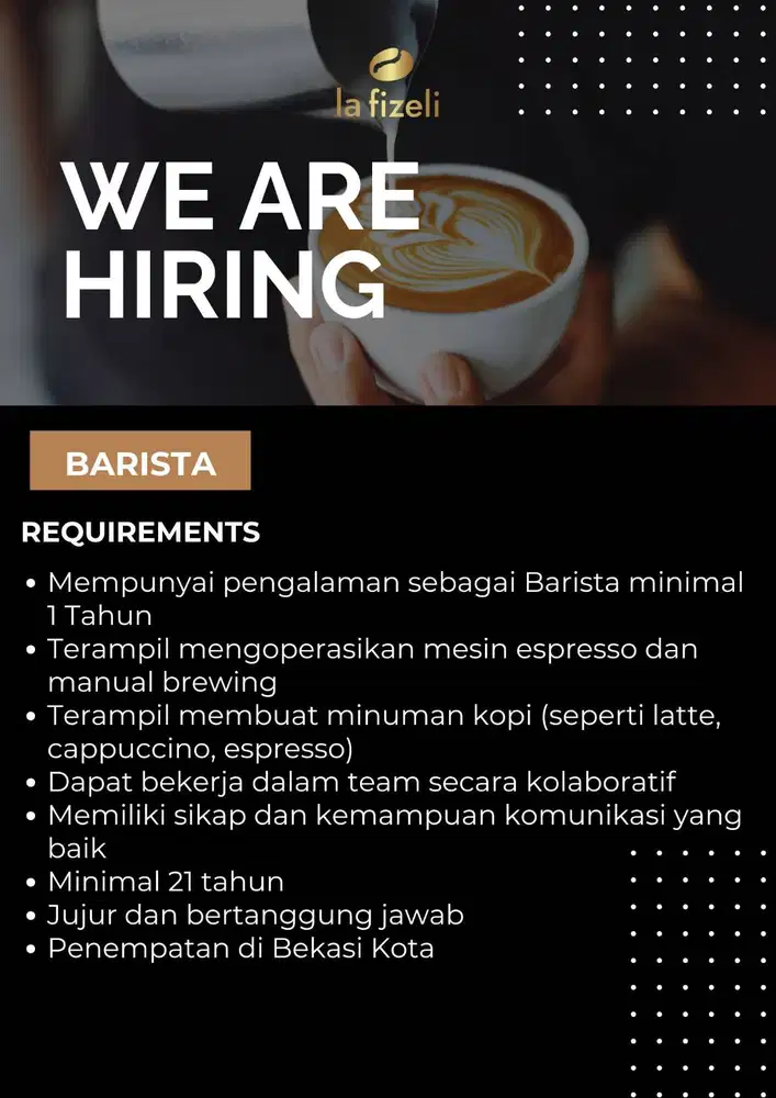 JOIN OUR TEAM – BARISTA
