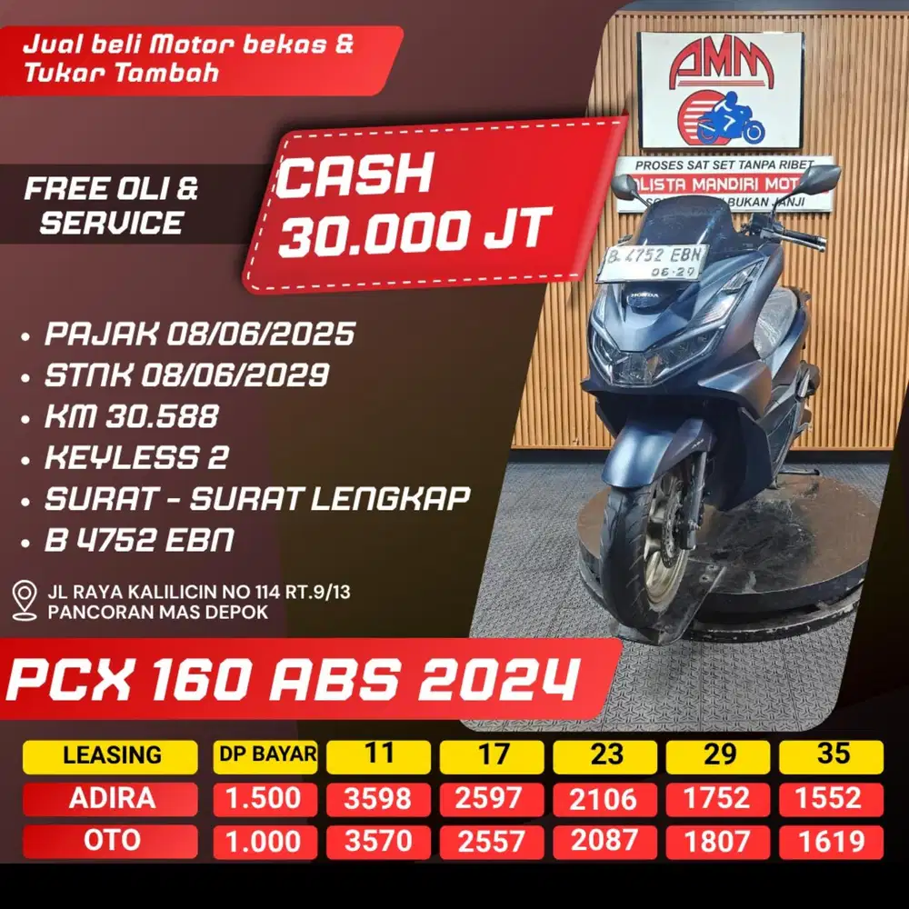 PCX 160 ABS 2024 DP 1 JUTA REMOT 2 CASH / KREDIT ALISTA