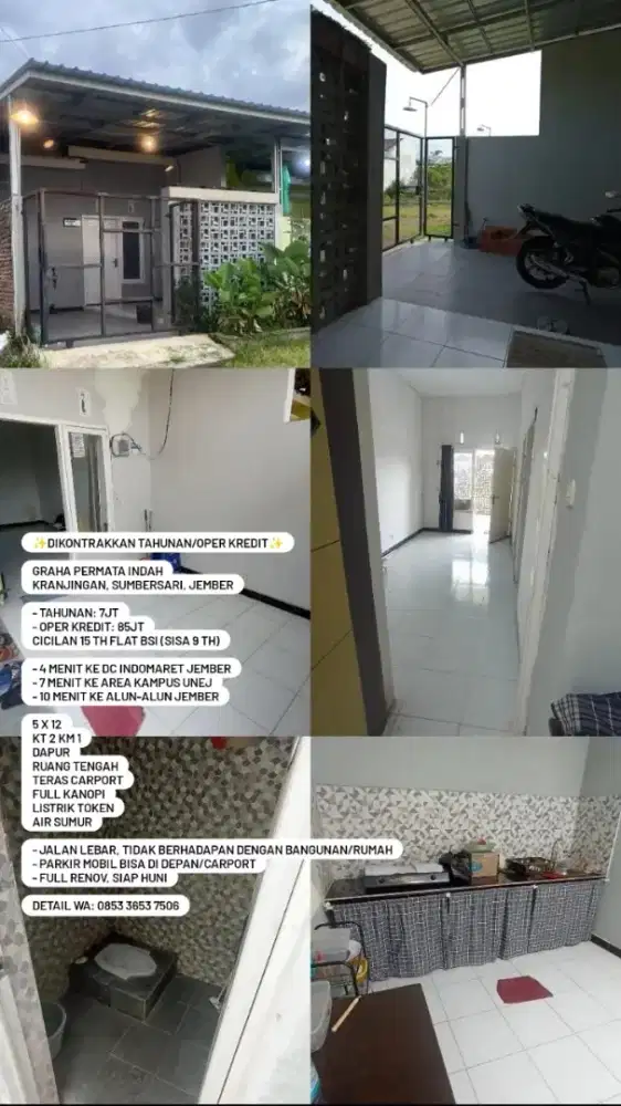 DIKONTRAKKAN/OPER KREDIT SUMBERSARI, JEMBER