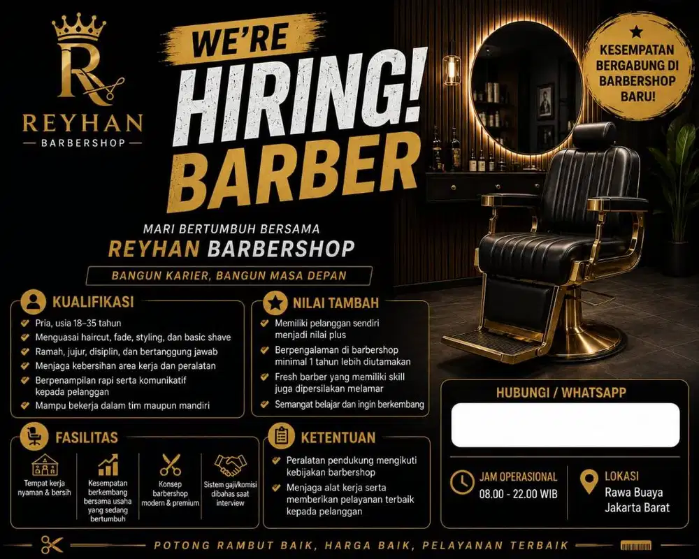 Lowongan Capster / Barber