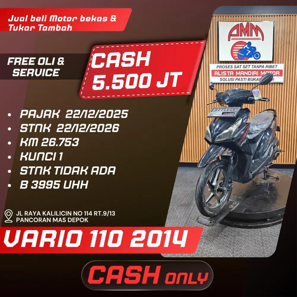 VARIO 110 2014 CASH ONLY ALISTA