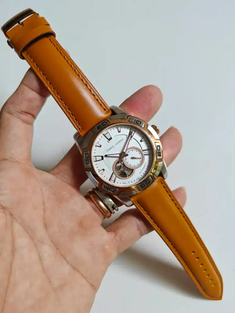 Charles Jourdan automatic open heart dial small second original bekas
