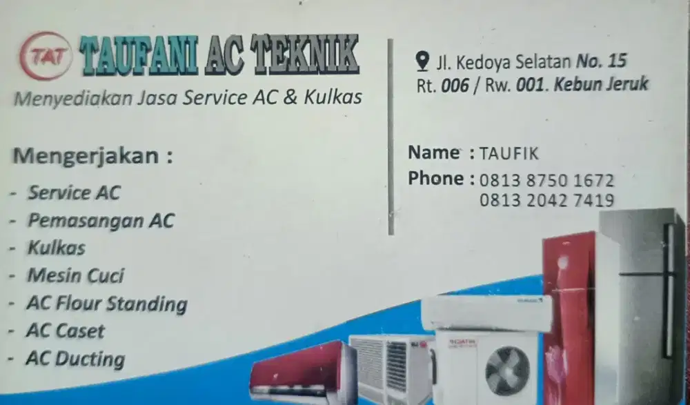 Menyediakan jasa servis AC & Kulkas