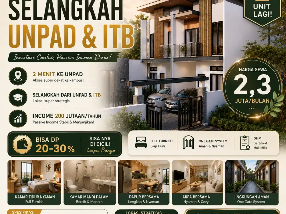 Hanya 2 Unit Tersisa! Kost Exclusive Ready Huni 3 Menit ke UNPAD