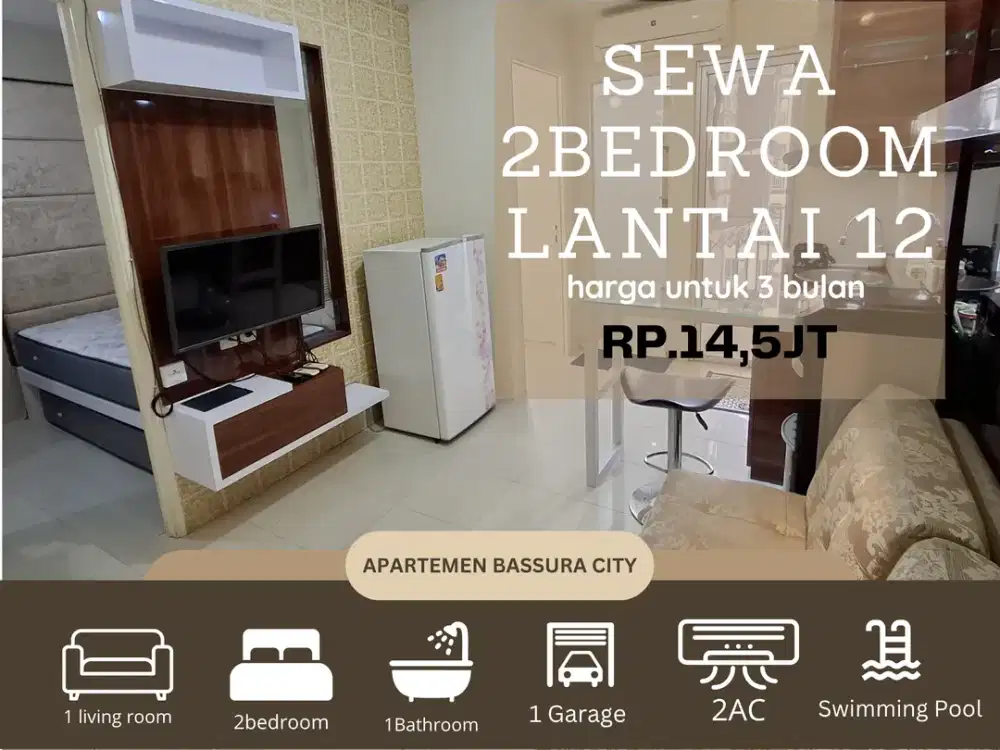 disewakan 2Kamar full furnis fasilitas terlengkap apartemen bassura city