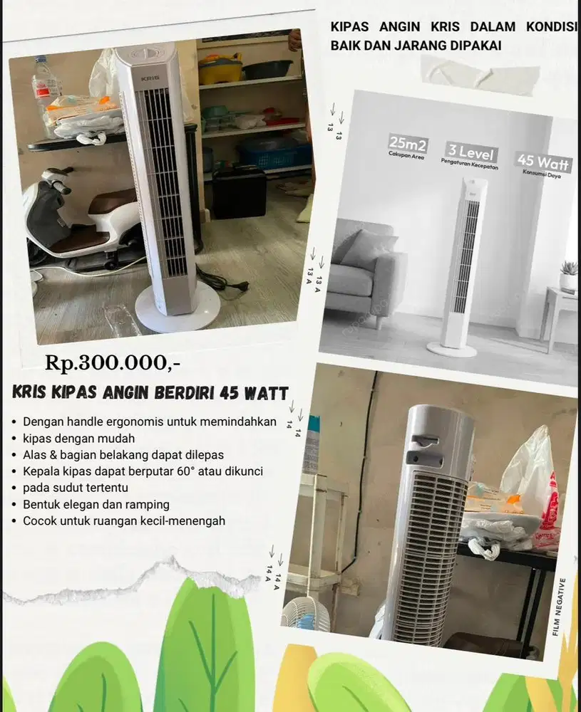 KRIS KIPAS ANGIN BERDIRI 45 watt