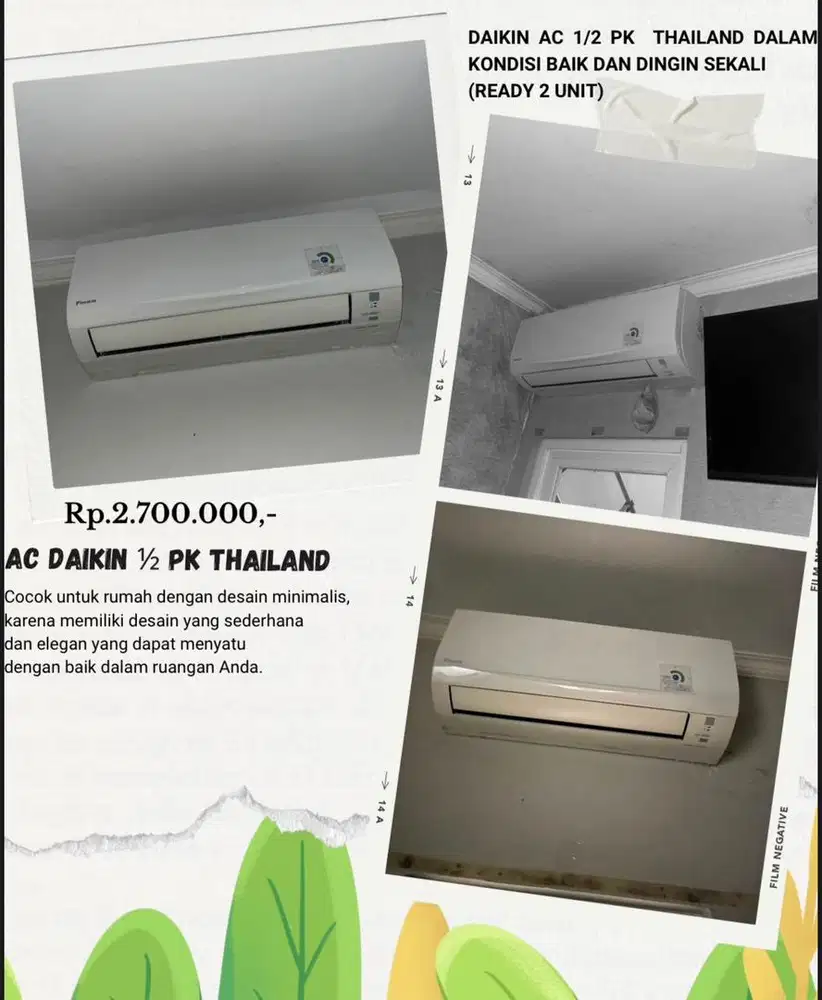 AC DAIKIN 1/2 PK BY THAILAND MURAH