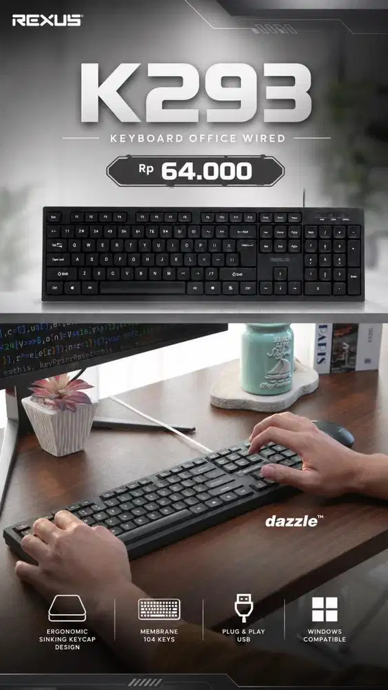 Keyboard wired rexus K293