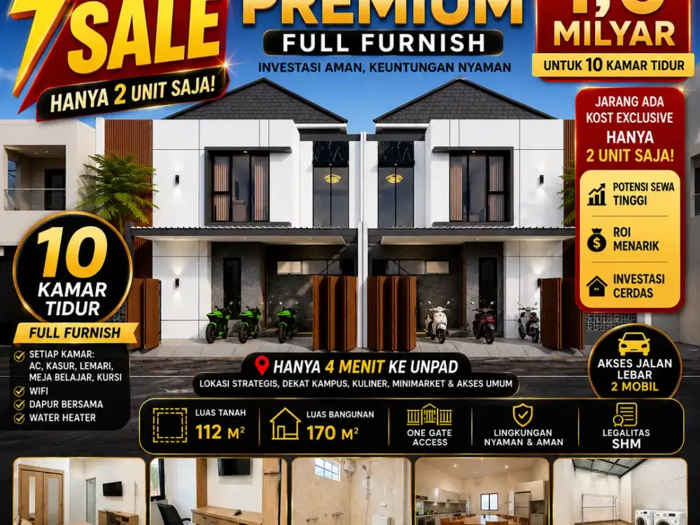 Miliki Rumah Kost Exclusive 10 Kamar, Harga Mulai 1 Milyaran