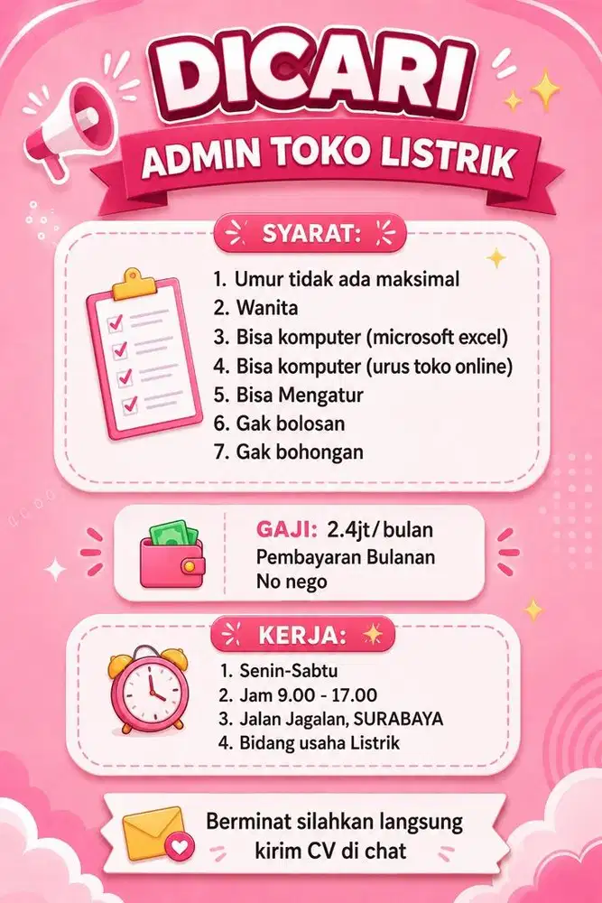 Admin toko listrik