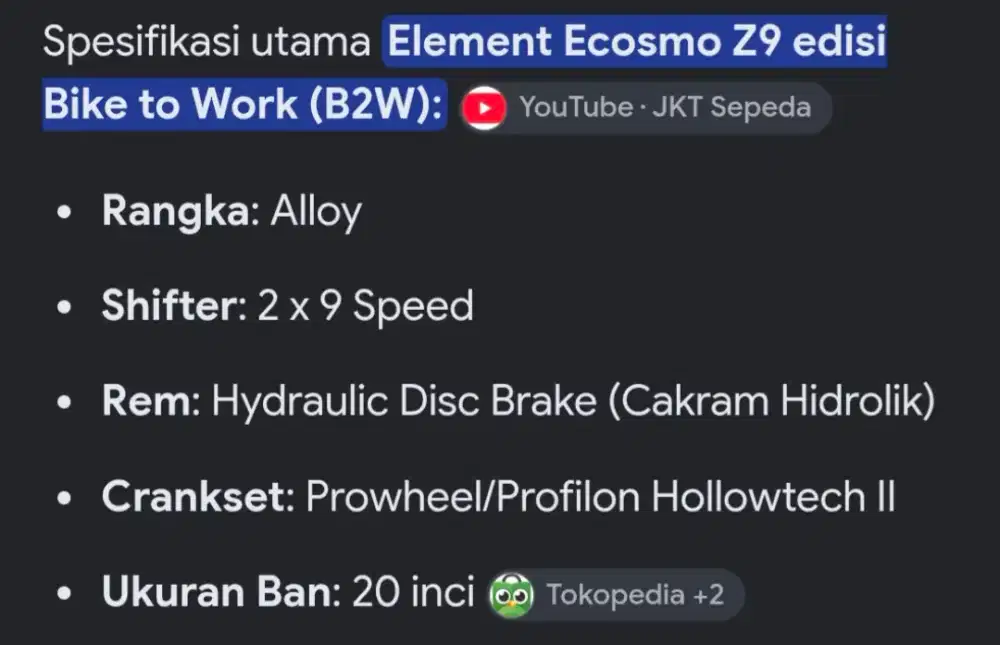 Sepeda lipat element bike