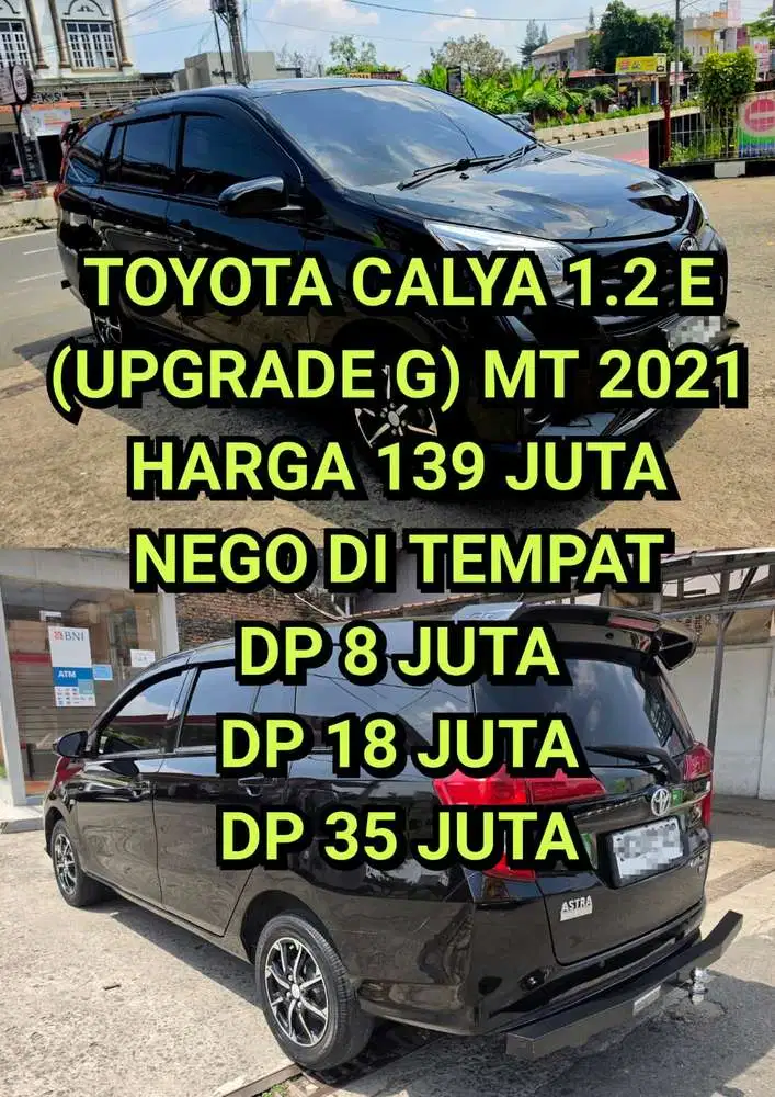 Toyota Calya 2021 Bensin DP 8 JUTA