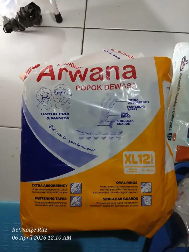 Pempers 2 underpad 1.dewasa.ukuran XL isi 12
