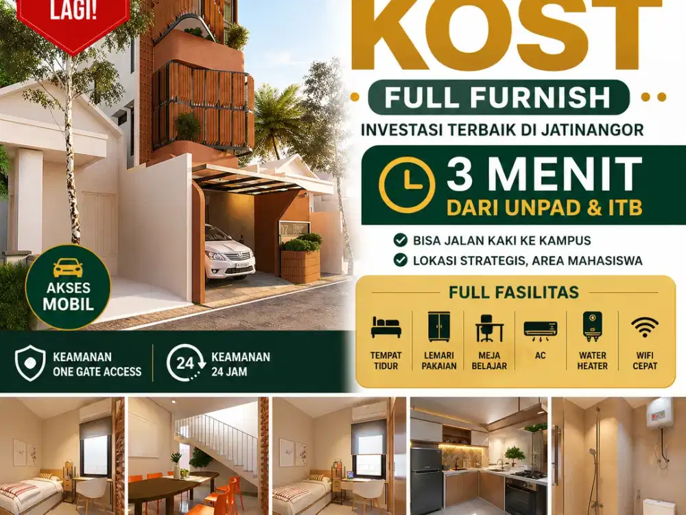 Peluang Investasi Langka! Kost 8 Kamar dengan Prospek Cerah di Jatinangor